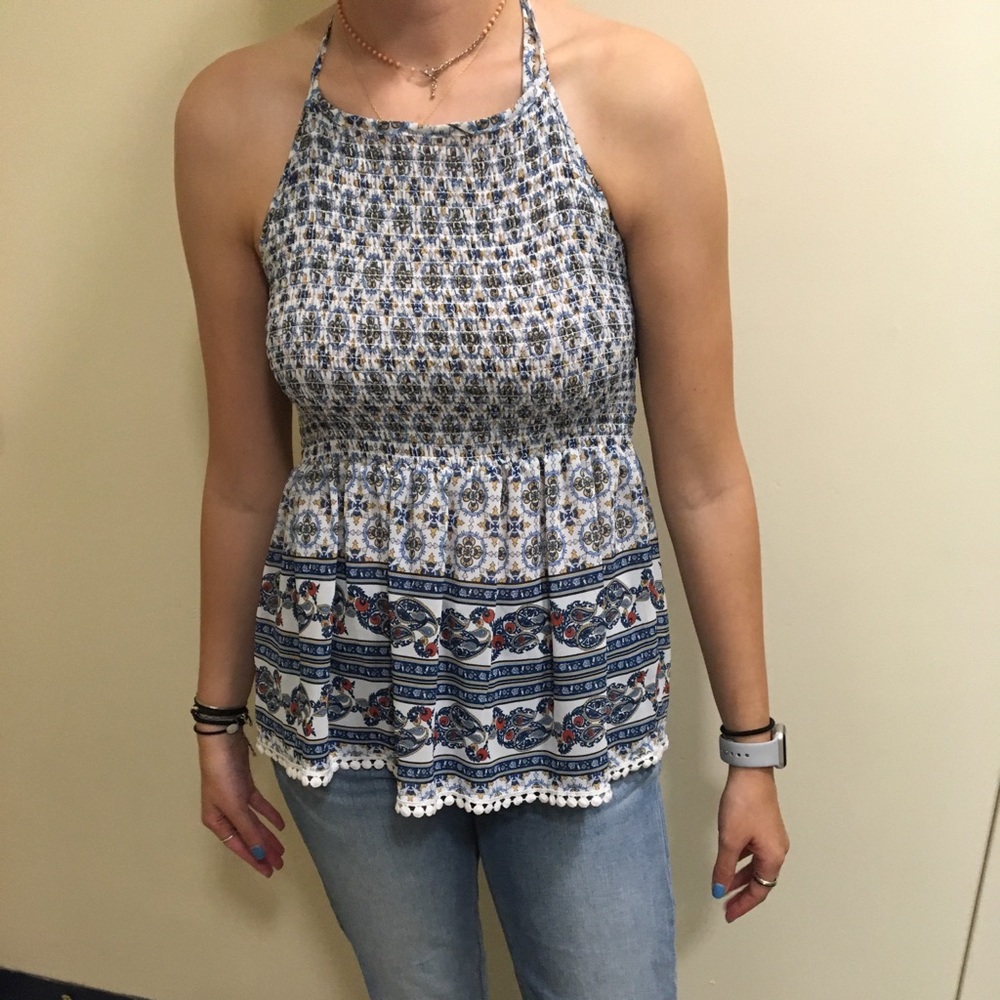 Printed halter top